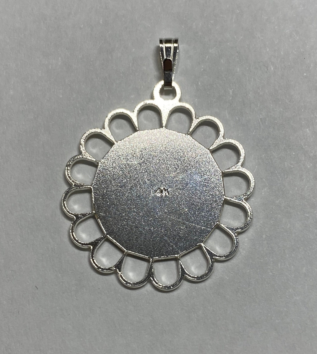 Sterling Silver and 14 Karat Yellow Gold Our Lady of Guadalupe Filigre ...