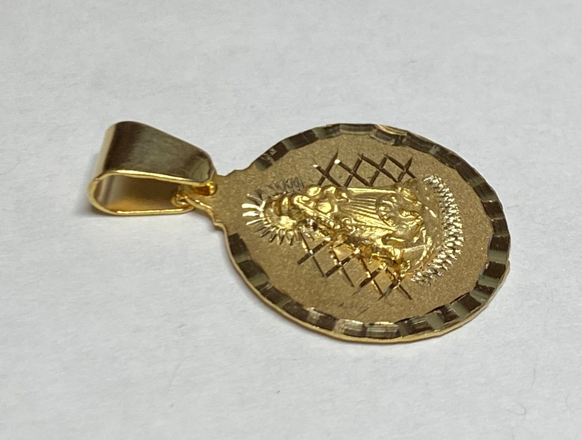 14 Karat Yellow Gold Our Lady of Charity "Caridad del Cobre" 18.5mm (0 ...