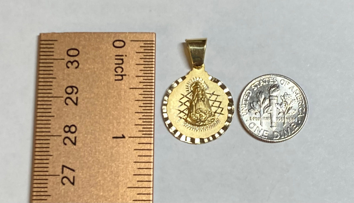 14 Karat Yellow Gold Our Lady of Charity "Caridad del Cobre" 18.5mm (0 ...