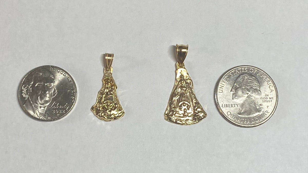 14 Karat Yellow Gold Our Lady of Charity "Caridad del Cobre" Pendant ...