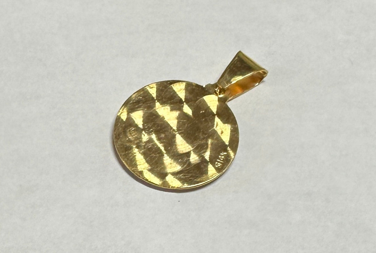 14 Karat Yellow Gold Our Lady of Charity "Caridad del Cobre" 21.7mm (0 ...