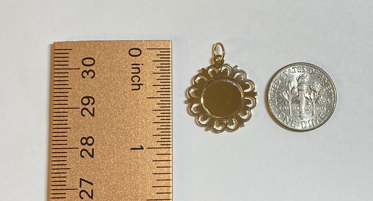 14 Karat Yellow Gold Our Lady of Guadalupe Pray for Us Filigree Medal ...