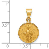 18k Yellow Gold Solid Saint Jude Medal Charm Pendant