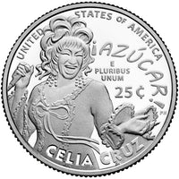 Celia Cruz US Quarter Mounted in Sterling Silver Coin Holder