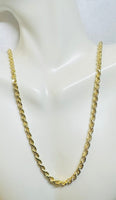 14K Yellow Gold 3.8mm Rope Chain 18" Necklace