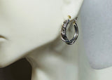 Sterling Silver Swirl Hoop Marcasite Earrings