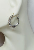 Sterling Silver Swirl Hoop Marcasite Earrings