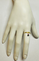 10 Karat Yellow Gold Saint Lucy Eyes "Ojos de Santa Lucia" with Genuine 4mm Azabache Jet Ring