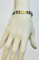 14 Karat Yellow Gold Filled Our Lady of Guadalupe with Tri-color Swarovski Crystal Bracelet