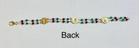 14 Karat Yellow Gold Filled Our Lady of Guadalupe with Tri-color Swarovski Crystal Bracelet