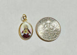 Vintage NOS 10K Enameled San Martin de Porres Scapular 13mm x 10mm Oval Medal