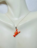 Sterling Silver Enameled Maine Lobster Pendant (available with or w/o chain)