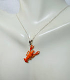Sterling Silver Enameled Maine Lobster Pendant (available with or w/o chain)