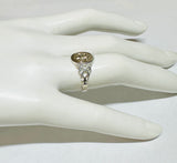 Sterling Silver & 14K Yellow Gold Fleur-de-Lis Ladies Filigree Signet Ring