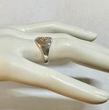 Sterling Silver & 14K Yellow Gold Musical Note Unisex Signet Ring