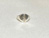 Sterling Silver & 14K Yellow Gold Musical Note Unisex Signet Ring