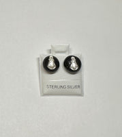 Genuine Asturian Spanish Azabache & Virgin of Covadonga Sterling Silver Earrings