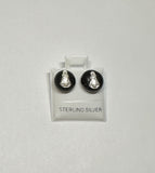 Genuine Asturian Spanish Azabache & Virgin of Covadonga Sterling Silver Earrings