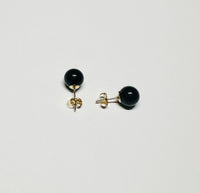 14 Karat Yellow Gold-Filled Genuine 8mm Black Onyx Stud Earrings