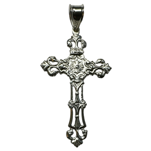 Sterling Silver Embellished Filigree Design Cross Pendant