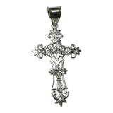 Sterling Silver Embellished Filigree Ornate Design INRI Cross Pendant