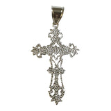 Sterling Silver Embellished Filigree Ornate Design INRI Cross Pendant