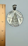 Sterling Silver Our Lady of Charity "Caridad del Cobre" 50mm (1.96" Diameter) Handmade Medal Pendant