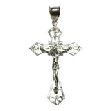 Sterling Silver Ornate Filigree 2.40" Crucifix Pendant