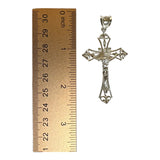 Sterling Silver Ornate Filigree 2.40" Crucifix Pendant