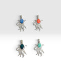 Sterling Silver Hand Enameled Octopus Pendant
