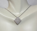 Sterling Silver Cubic Zirconia Rhomboid Pendant on 18" Box Chain
