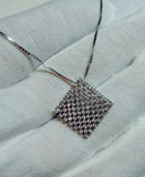 Sterling Silver Cubic Zirconia Rhomboid Pendant on 18" Box Chain