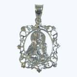 Sterling Silver Saint Barbara "Santa Barbara" Filigree Medal Pendant