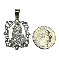 Sterling Silver Saint Barbara "Santa Barbara" Filigree Medal Pendant