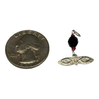 Sterling Silver Saint Lucia Eyes & Genuine Azabache Jet with Simulated Coral Pendant