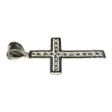 Sterling Silver Filigree Diamond-cut 1.95" Cross Pendant