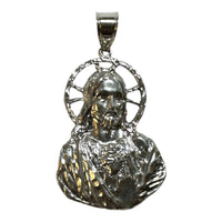 Sterling Silver Sacred Heart of Jesus 2.20" Pendant