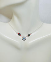 Sterling Silver Genuine Azabache Jet Multi Color Cubic Zirconia Evil Eye 16-18" Necklace