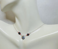 Sterling Silver Genuine Azabache Jet Multi Color Cubic Zirconia Evil Eye 16-18" Necklace