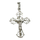 Sterling Silver Filigree Crucifix 1.30" Pendant