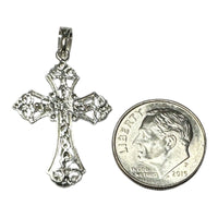 Sterling Silver Filigree Crucifix 1.30" Pendant