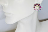 Sterling Silver Rhodolite Garnet and Black Sapphire Earring Jacket with Genuine 8mm Freshwater Pearl Stud Earrings