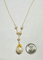 14 Karat Yellow Gold & Freshwater Pearl 16" "Y" Necklace