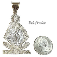 Sterling Silver Our Lady of Regla "Virgen de Regla" 2.65" Pendant