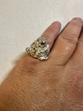 Vintage Heavy Sterling Silver Bulldog Ring (23.40 grams)