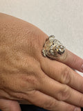 Vintage Heavy Sterling Silver Bulldog Ring (23.40 grams)
