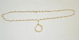 10 Karat Yellow Gold and 5mm Freshwater Pearl 18" Figaro Necklace with Hanging Pearl Pendant