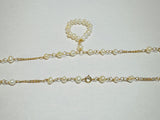 10 Karat Yellow Gold and 5mm Freshwater Pearl 18" Figaro Necklace with Hanging Pearl Pendant