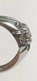 Vintage NOS 1980's 14 Karat White Gold 1/4 Carat TW (G-SI1) Genuine Diamonds Man's Cluster Ring