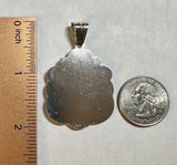Vintage Saint Lazarus "San Lazaro" 2 inch Scalloped Medal Pendant